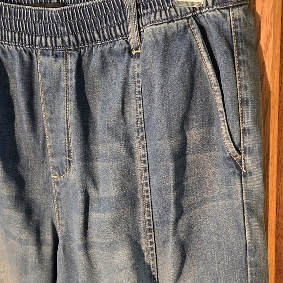 Sanctuary Los Angeles Women's XL Blue Cargo Jeans Elastic Bottom Waist & Hem - Picture 5 of 15